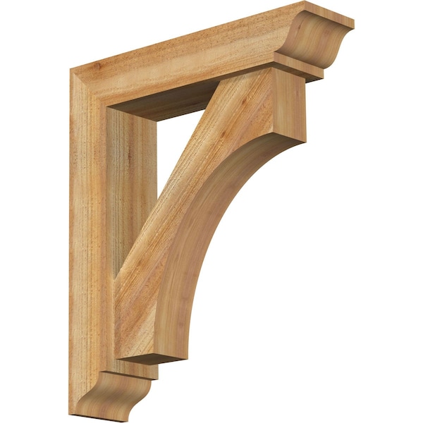 Ekena Millwork Westlake Traditional Rough Sawn Bracket w/ Offset Brace, Western Red Cedar, 6"W x 24"D x 28"H BKT0604X24X28WTL01RWR - main